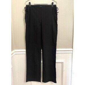 Vintage Fredericks of Hollywood Side Lace Up Black Pants Slight Flare Size 12